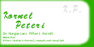 kornel peteri business card