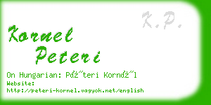 kornel peteri business card